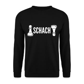Schach - Unisex Pullover - Schwarz - Vorne - Alina (178cm) & Michal (187cm)