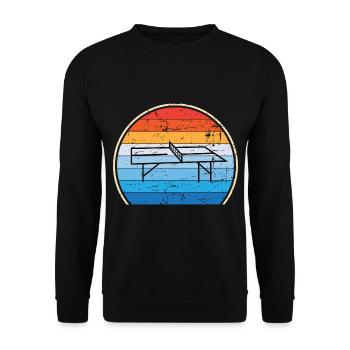 Retro Tischtennisspieler Tischtennis - Unisex Pullover - Schwarz - Vorne - Alina (178cm) & Michal (187cm)