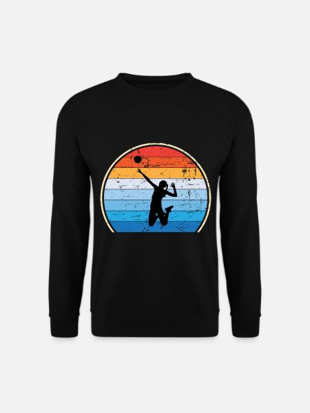 Retro Volleyballspieler Volleyballtrainer - Unisex Pullover - Schwarz