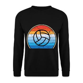 Retro Volleyballspieler Volleyballtrainer - Unisex Pullover - Schwarz - Vorne - Alina (178cm) & Michal (187cm)