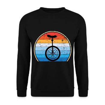 Einrad Retro Einradfahren Zirkus - Unisex Pullover - Schwarz - Vorne - Alina (178cm) & Michal (187cm)