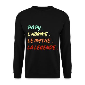 Paypy,the man,the myth,the legend - Unisex Sweatshirt - black - Front - Alina (178cm) & Michal (187cm)