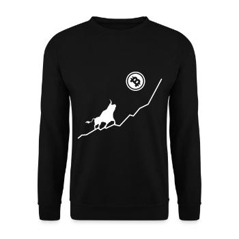 Bulle Bitcoin - Unisex Pullover - Schwarz - Vorne - Alina (178cm) & Michal (187cm)