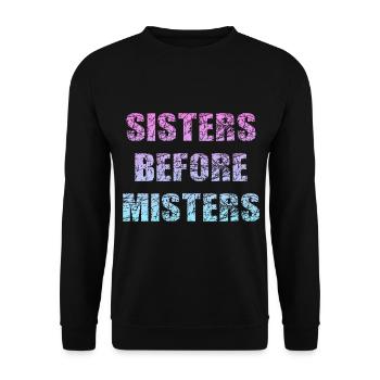 sisters before misters - Unisex Sweatshirt - black - Front - Alina (178cm) & Michal (187cm)