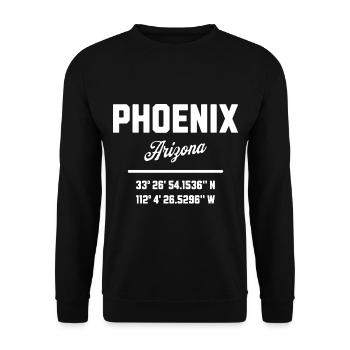 Koordinaten Von Phoenix Arizona - Unisex Pullover - Schwarz - Vorne - Alina (178cm) & Michal (187cm)