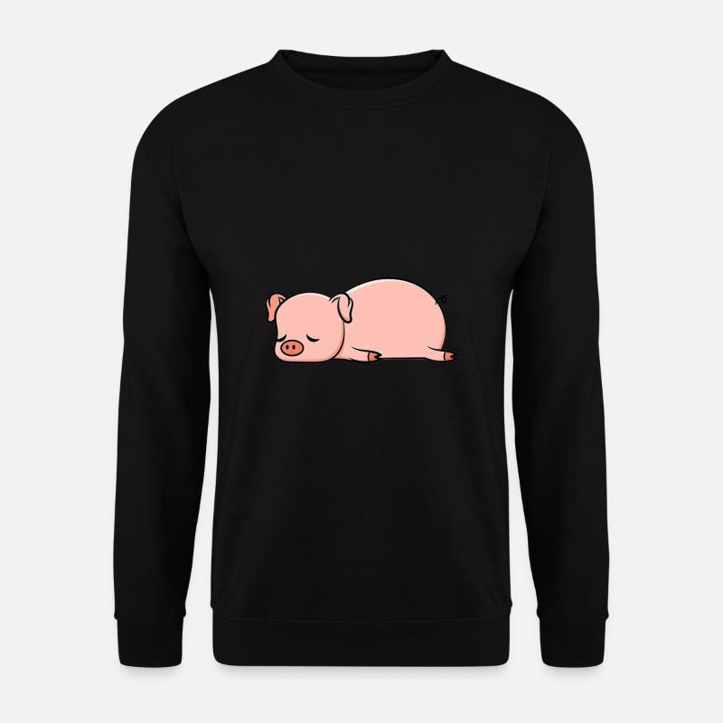 Sleeping pig - comic - Unisex Sweatshirt - black