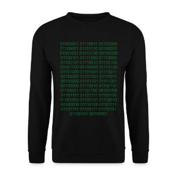 Binärcode Informatiker Nerd - Unisex Pullover - Schwarz - Vorne - Alina (178cm) & Michal (187cm)