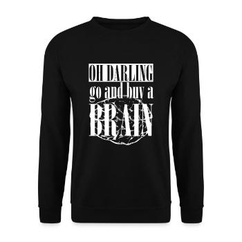 Oh Schätzchen kauf dir ein Gehirn - Geschenk Party - Unisex Pullover - Schwarz - Vorne - Alina (178cm) & Michal (187cm)