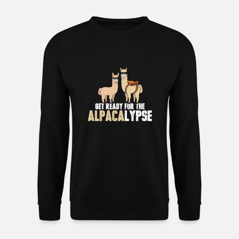 The Alpacalypse Lustiges Alpaka T-Shirt - Unisex Pullover - Schwarz