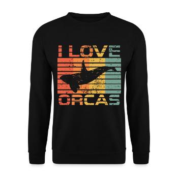 killer whale - Unisex Sweatshirt - black - Front - Alina (178cm) & Michal (187cm)