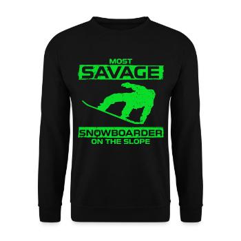 Savage Snowboard Ski Hiver Sport Boarder Wild - Sweat-shirt Unisexe - noir - Devant - Alina (178cm) & Michal (187cm)
