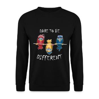 Be different Against the current LGBT bird gift - Unisex Sweatshirt - black - Front - Alina (178cm) & Michal (187cm)