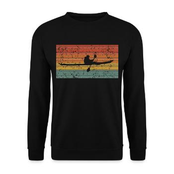 Canoë-kayak vintage silhouette rétro - Sweat-shirt Unisexe - noir - Devant - Alina (178cm) & Michal (187cm)