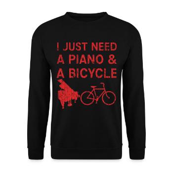 Piano - Unisex Sweatshirt - black - Front - Alina (178cm) & Michal (187cm)