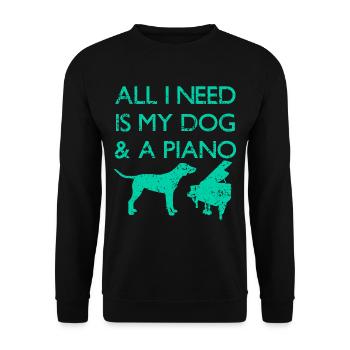 Hund Klavier Haustier Piano Instrument - Sweat-shirt Unisexe - noir - Devant - Alina (178cm) & Michal (187cm)