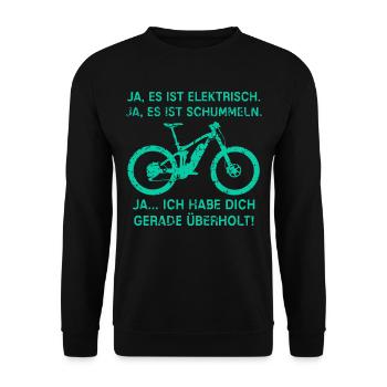 E-bike MTB mountain bike pedelec overtaking saying - Unisex Sweatshirt - black - Front - Alina (178cm) & Michal (187cm)