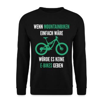 Mountain Bike eBike Say MTB Pedelec - Unisex Sweatshirt - black - Front - Alina (178cm) & Michal (187cm)