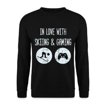 Ski et jeux vidéo Gamer Ski Sport jeu - Sweat-shirt Unisexe - noir - Devant - Alina (178cm) & Michal (187cm)