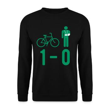 Fahrrad UNfall Gips Gebrochener Knochen Fraktur - Unisex Pullover - Schwarz - Vorne - Alina (178cm) & Michal (187cm)