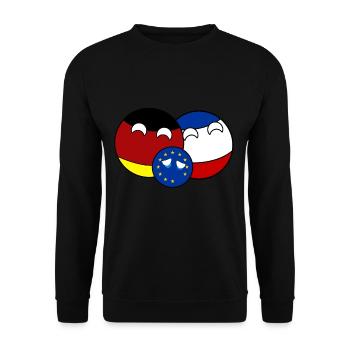 Countryball Allemagne France UE - Brexit - Sweat-shirt Unisexe - noir - Devant - Alina (178cm) & Michal (187cm)