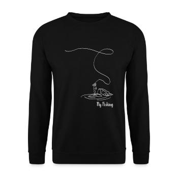 Fly fishing fishing wobbler fishing trout - Unisex Sweatshirt - black - Front - Alina (178cm) & Michal (187cm)