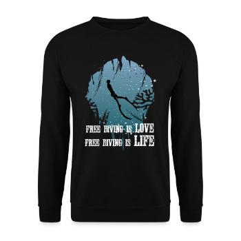Freeediving is Love plongée en apnée - Sweat-shirt Unisexe - noir - Devant - Alina (178cm) & Michal (187cm)