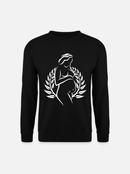 Pregnancy baby laurel crown women - Unisex Sweatshirt - black