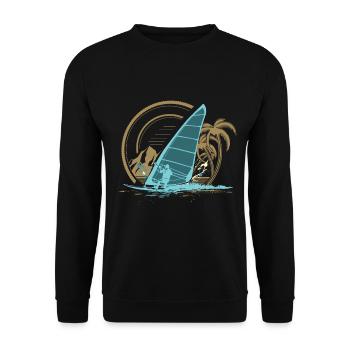 Windsurfen - Unisex Pullover - Schwarz - Vorne - Alina (178cm) & Michal (187cm)