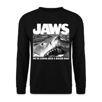 Les Dents De La Mer Jaws Need A Bigger Boat - Sweat-shirt Unisexe - noir - Devant - Alina (178cm) & Michal (187cm)