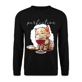 Chat mignon avec du vin - Sweat-shirt Unisexe - noir - Devant - Alina (178cm) & Michal (187cm)