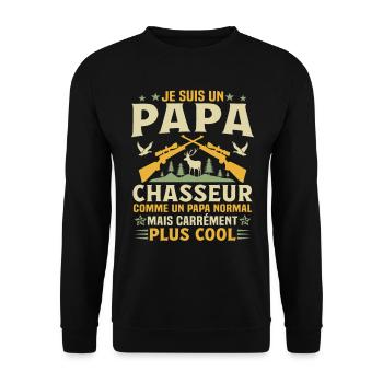 Je suis un papa chasseur - Sweat-shirt Unisexe - noir - Devant - Alina (178cm) & Michal (187cm)