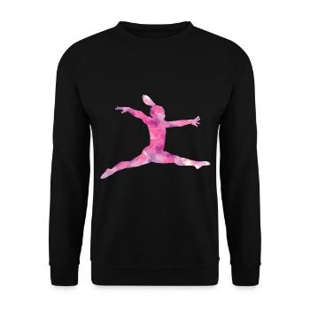 Pinke Turnerin - Unisex Pullover - Schwarz - Vorne - Alina (178cm) & Michal (187cm)