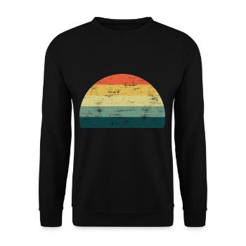 Retro sun Sunset rainbow colors template - Unisex Sweatshirt - black - Front - Alina (178cm) & Michal (187cm)