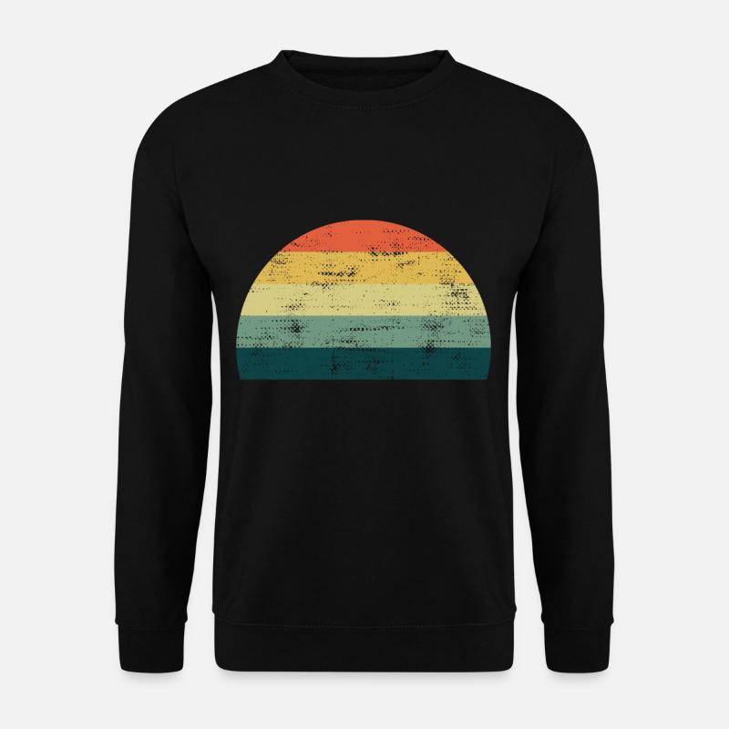 Retro sun Sunset rainbow colors template - Unisex Sweatshirt - black