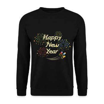 Fusée du Nouvel An - Sweat-shirt Unisexe - noir - Devant - Alina (178cm) & Michal (187cm)