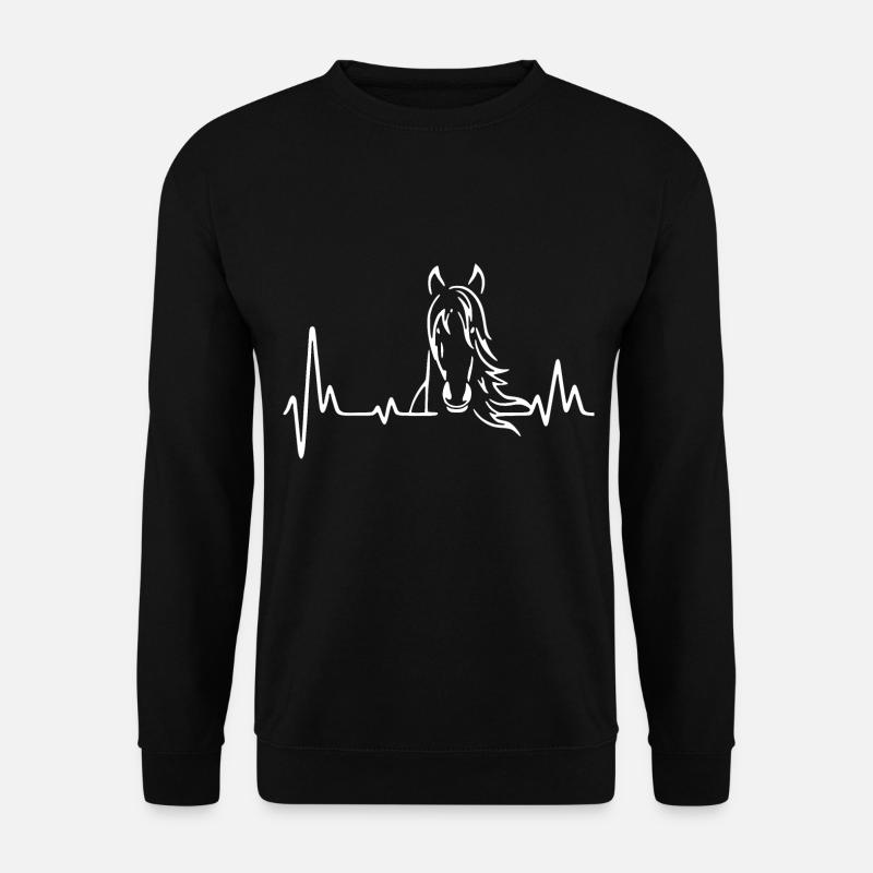 Cheval Heartbeat - Amour - Sweat-shirt Unisexe - noir