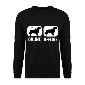 En ligne hors ligne Golden Retriever Chien Chiens Goldie - Sweat-shirt Unisexe - noir - Devant - Alina (178cm) & Michal (187cm)
