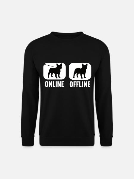 Online Offline Französische Bulldogge Bulldoggen - Unisex Pullover - Schwarz