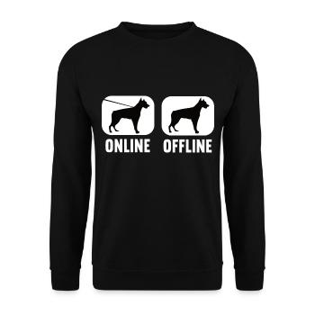 Doberman en ligne hors ligne Doberman Chien de garde - Sweat-shirt Unisexe - noir - Devant - Alina (178cm) & Michal (187cm)