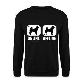 Online Offline Shiba Inu Shiba Owner Shiba - Unisex Sweatshirt - black - Front - Alina (178cm) & Michal (187cm)