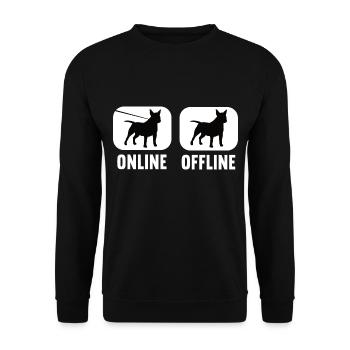 En ligne hors ligne Bull Terrier Chiens Chien Race de chien - Sweat-shirt Unisexe - noir - Devant - Alina (178cm) & Michal (187cm)