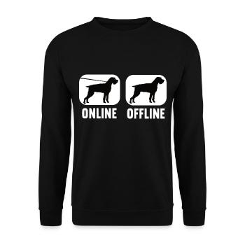 Online Offline German Wirehaired Hunting Dog - Unisex Sweatshirt - black - Front - Alina (178cm) & Michal (187cm)
