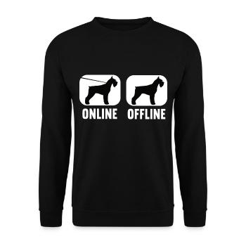 En ligne hors ligne Schnauzer Schnauzer géant Schnauzer Schnauzer - Sweat-shirt Unisexe - noir - Devant - Alina (178cm) & Michal (187cm)