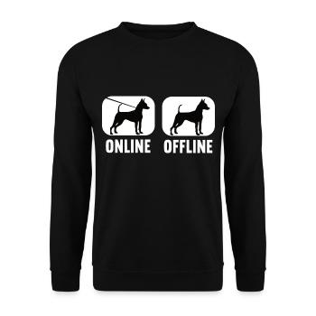 Chien Pinscherfan miniature hors ligne - Sweat-shirt Unisexe - noir - Devant - Alina (178cm) & Michal (187cm)