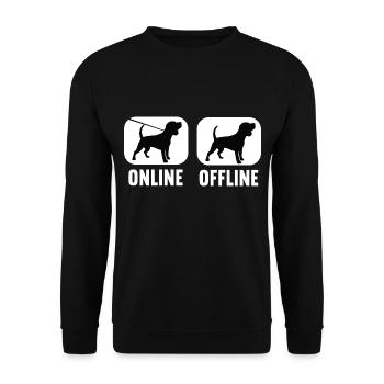 Online Offline Beagle Hund Hundeliebhaber Hunde - Unisex Pullover - Schwarz - Vorne - Alina (178cm) & Michal (187cm)