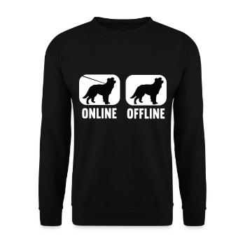 En ligne hors ligne Border Collie Border Collie Chien - Sweat-shirt Unisexe - noir - Devant - Alina (178cm) & Michal (187cm)