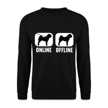 Online Offline Shar Pei Shar Pei Besitzer - Unisex Pullover - Schwarz - Vorne - Alina (178cm) & Michal (187cm)