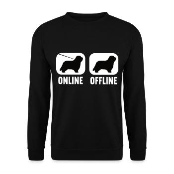 Online Offline Bearded Collie Bearded Collies - Unisex Pullover - Schwarz - Vorne - Alina (178cm) & Michal (187cm)