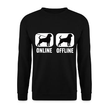 Online Offline Rottweiler Rottie Rottieowner - Unisex Sweatshirt - black - Front - Alina (178cm) & Michal (187cm)