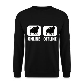 Online Offline Papillon Papillon Owner Dog - Unisex Sweatshirt - black - Front - Alina (178cm) & Michal (187cm)